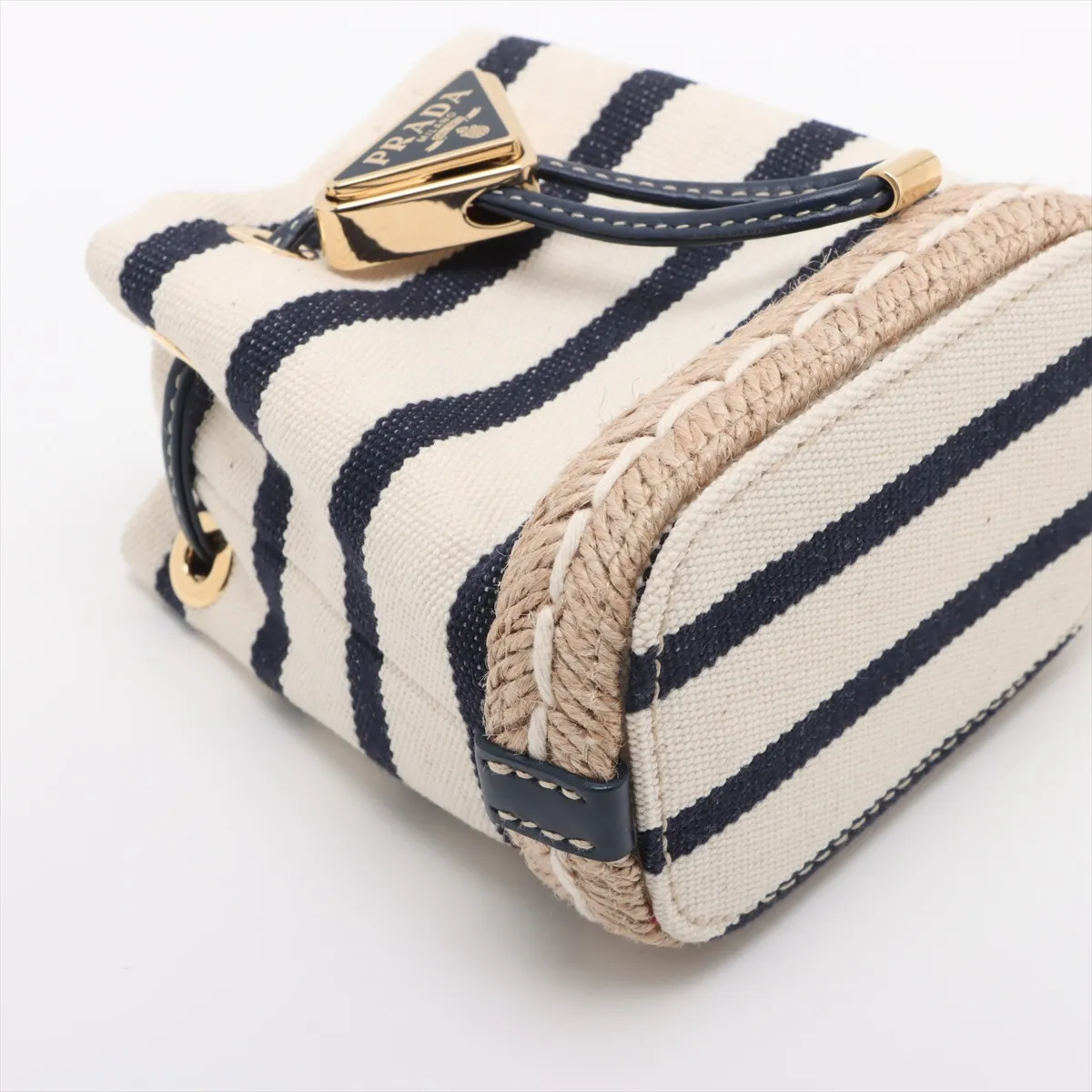 canvas x jute chain shoulder bag beige x navy 1NR16H — view 4
