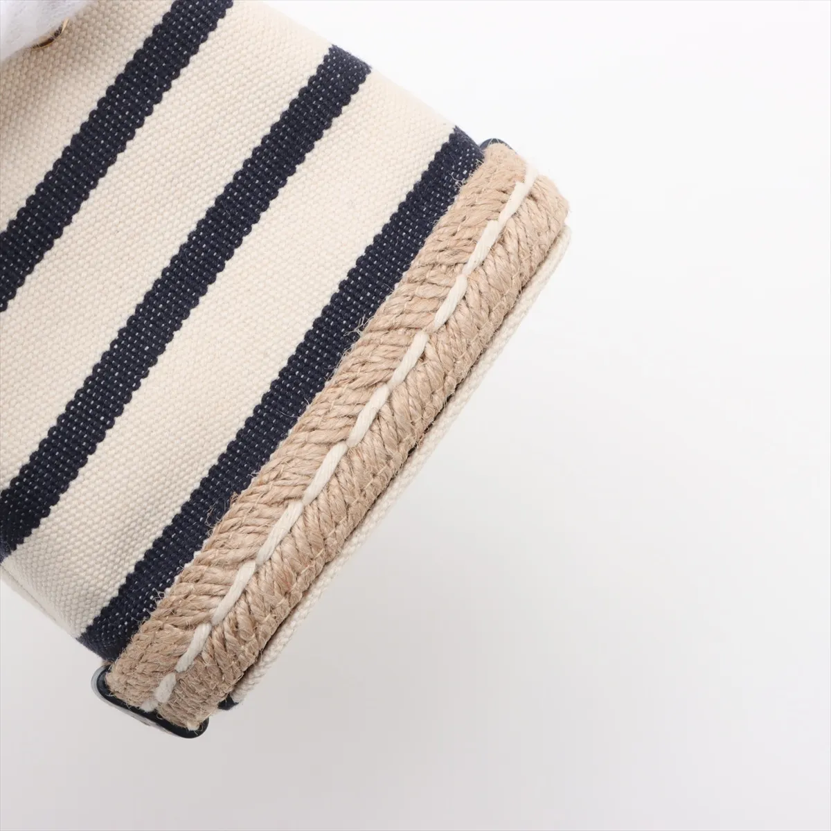 canvas x jute chain shoulder bag beige x navy 1NR16H — view 8