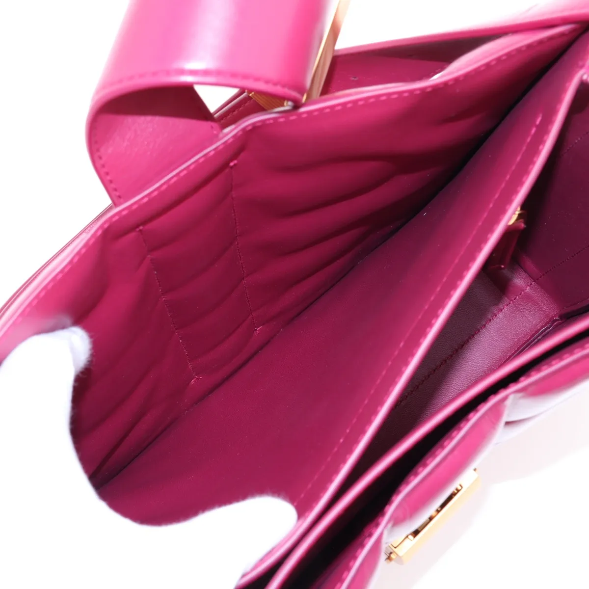 Marie Leather Shoulder Bag, Pink — view 12