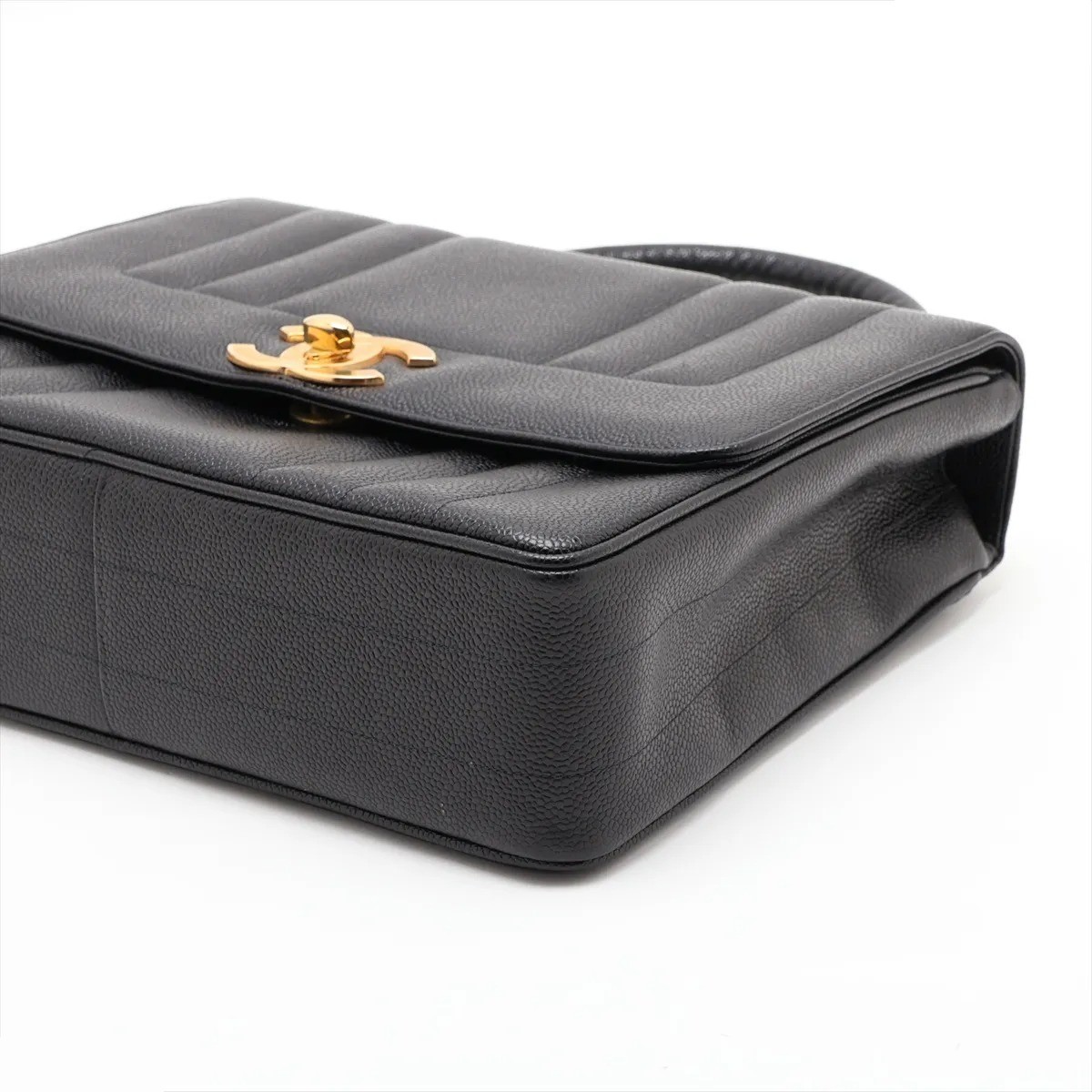 Mademoiselle Caviar Skin Handbag, Black, Series 3 — view 3