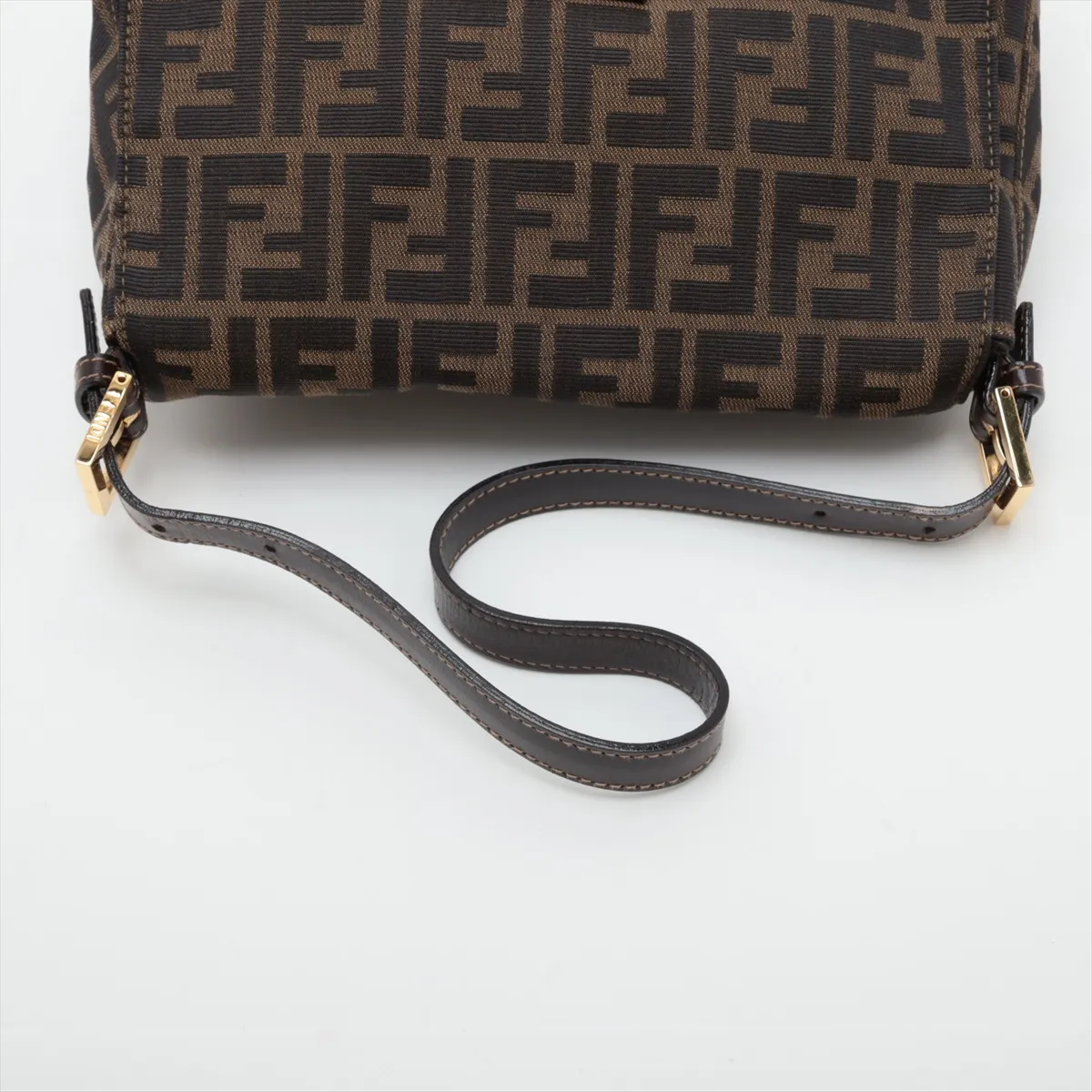 Zucca Mamma Bucket Canvas x Leather Shoulder Bag, Brown — view 5