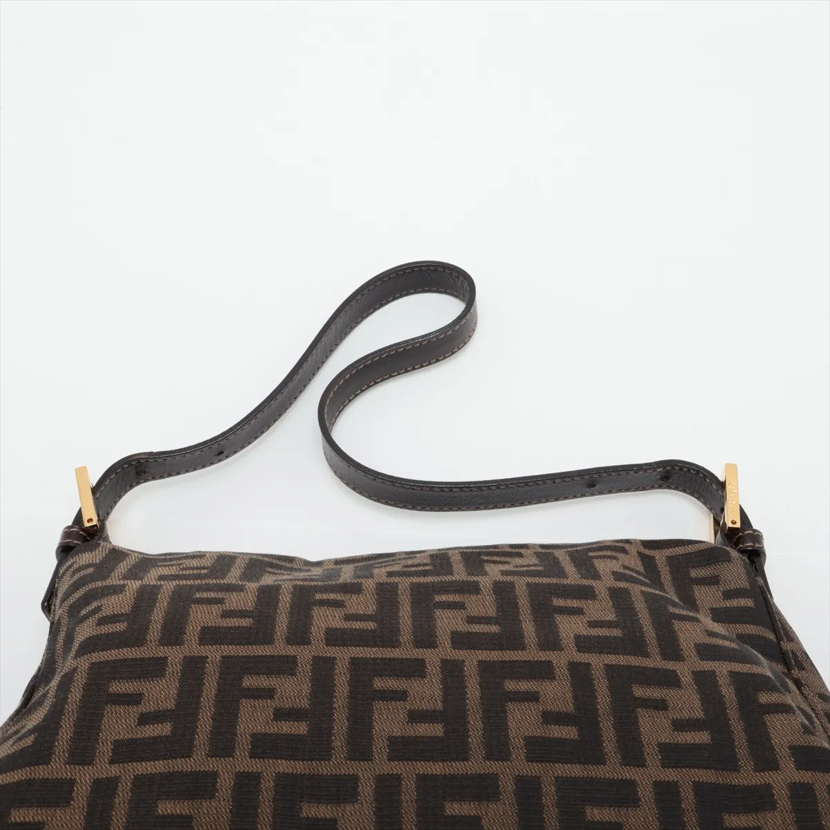 Zucca Mamma Bucket Canvas x Leather Shoulder Bag, Brown — view 6