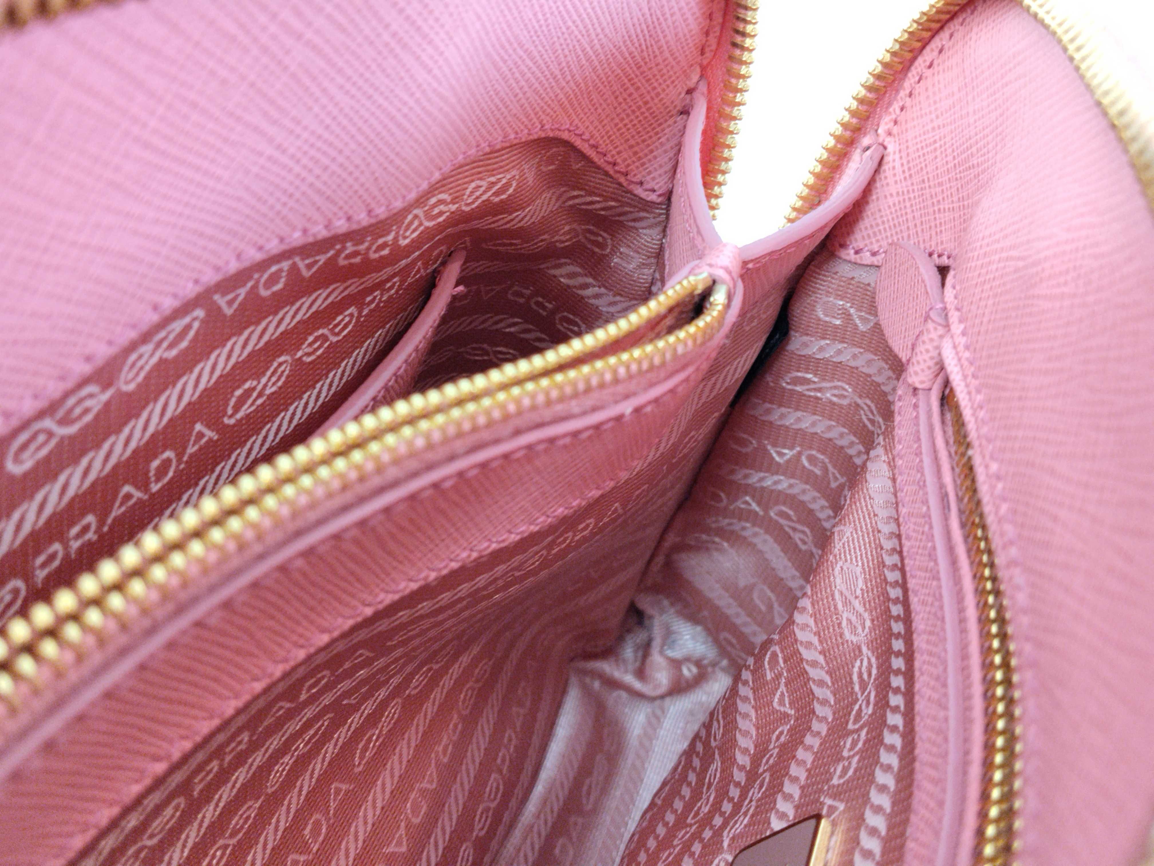 Saffiano Lux Leather 2-Way Handbag, Pink BL0838 — view 12