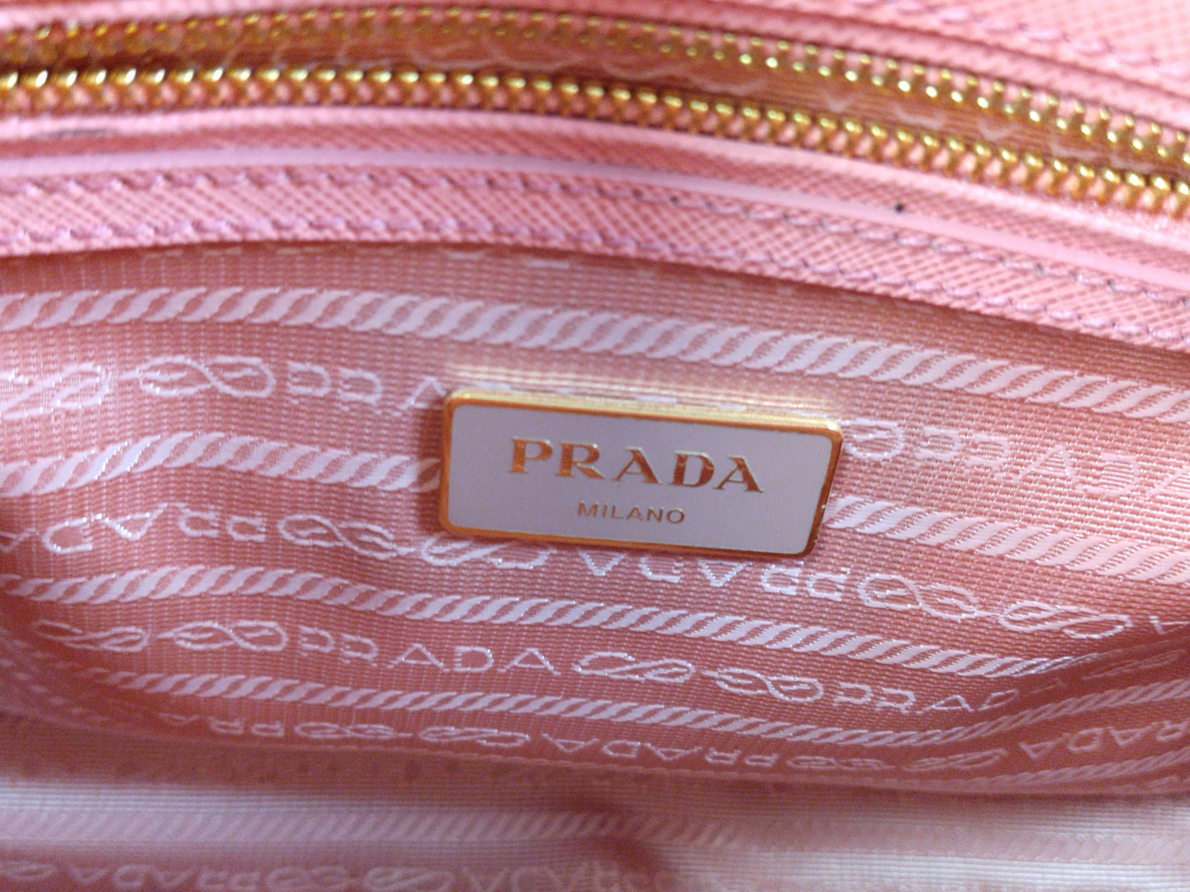 Saffiano Lux Leather 2-Way Handbag, Pink BL0838 — view 13