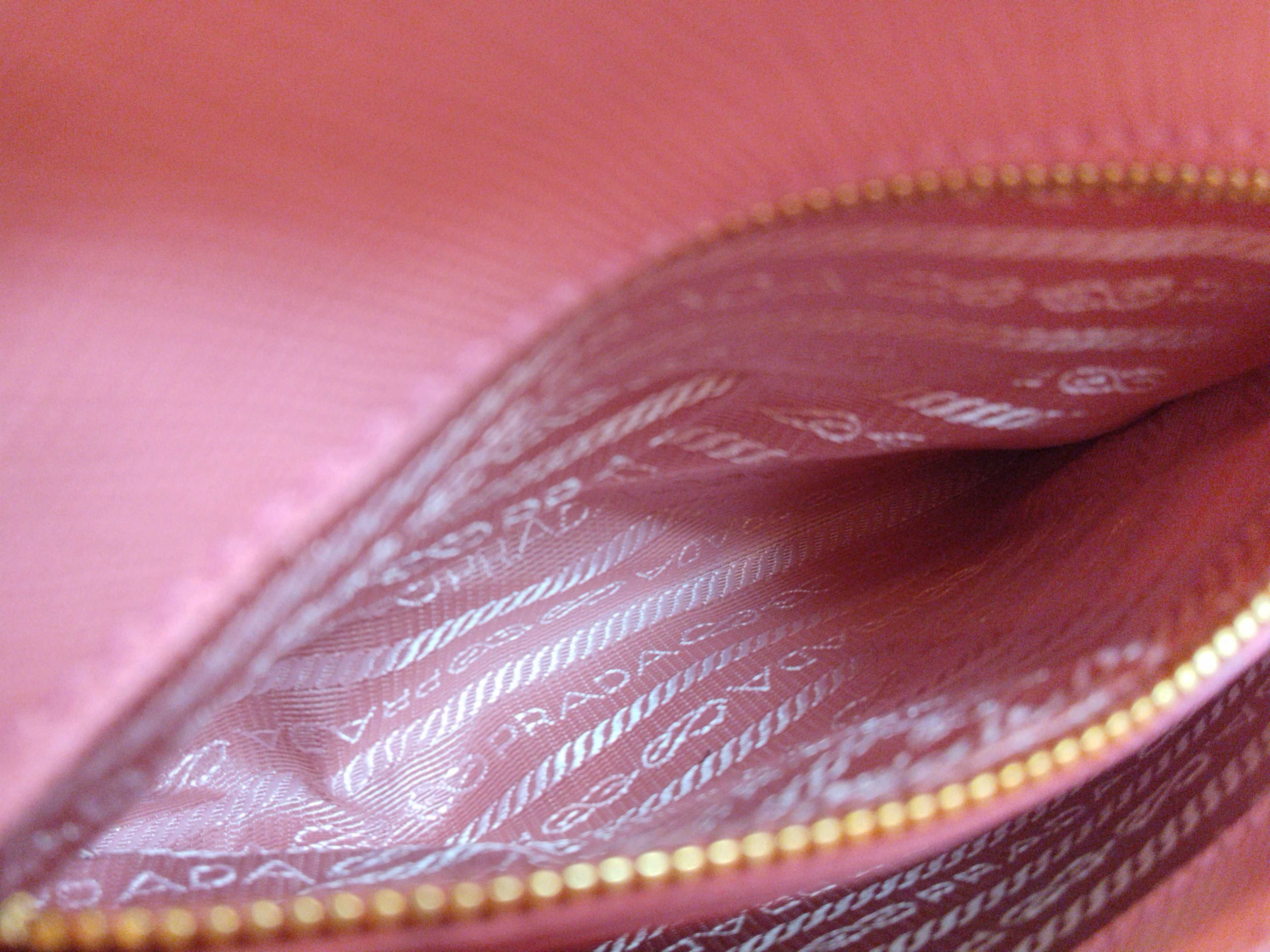 Saffiano Lux Leather 2-Way Handbag, Pink BL0838 — view 14