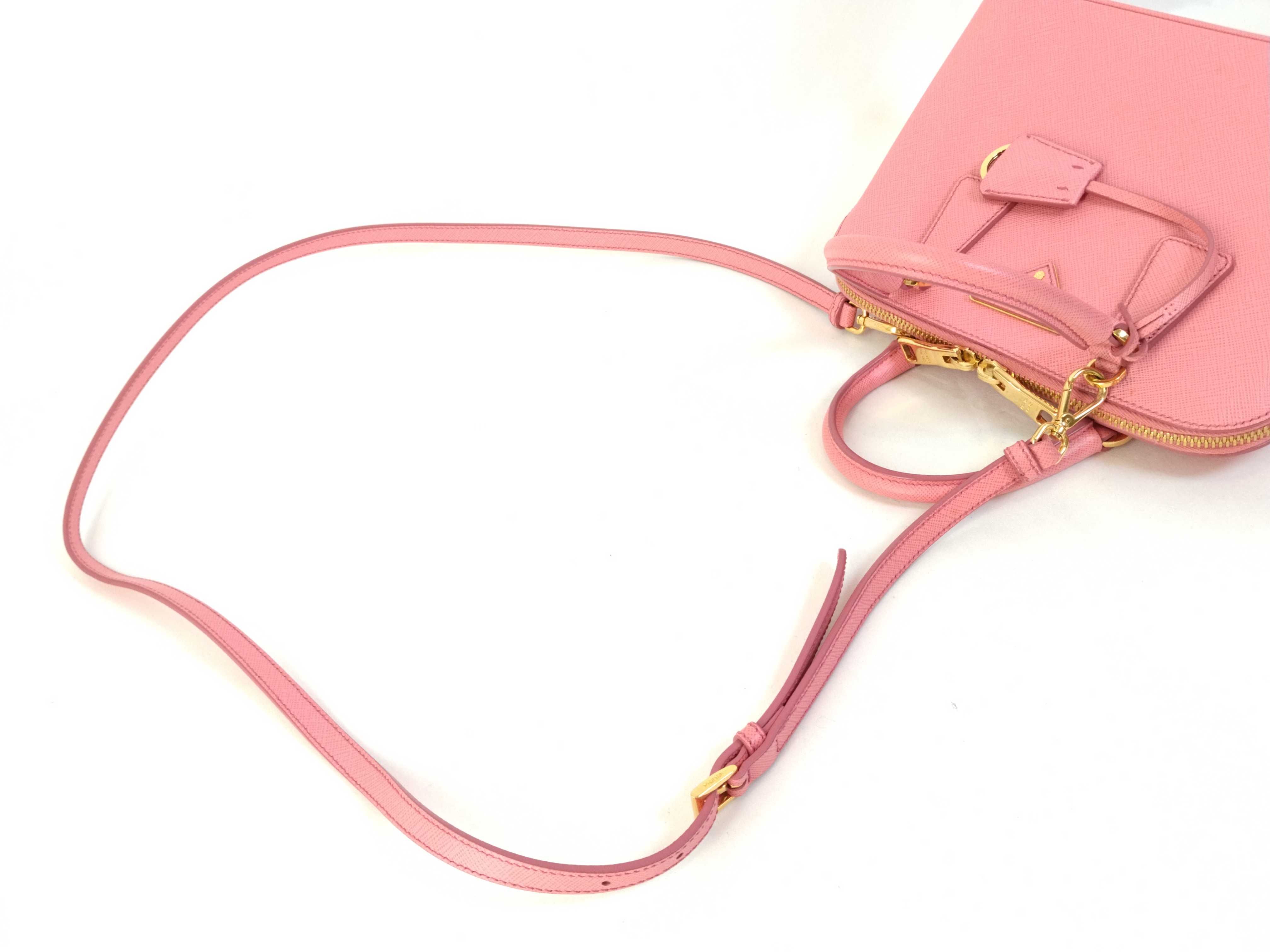 Saffiano Lux Leather 2-Way Handbag, Pink BL0838 — view 3