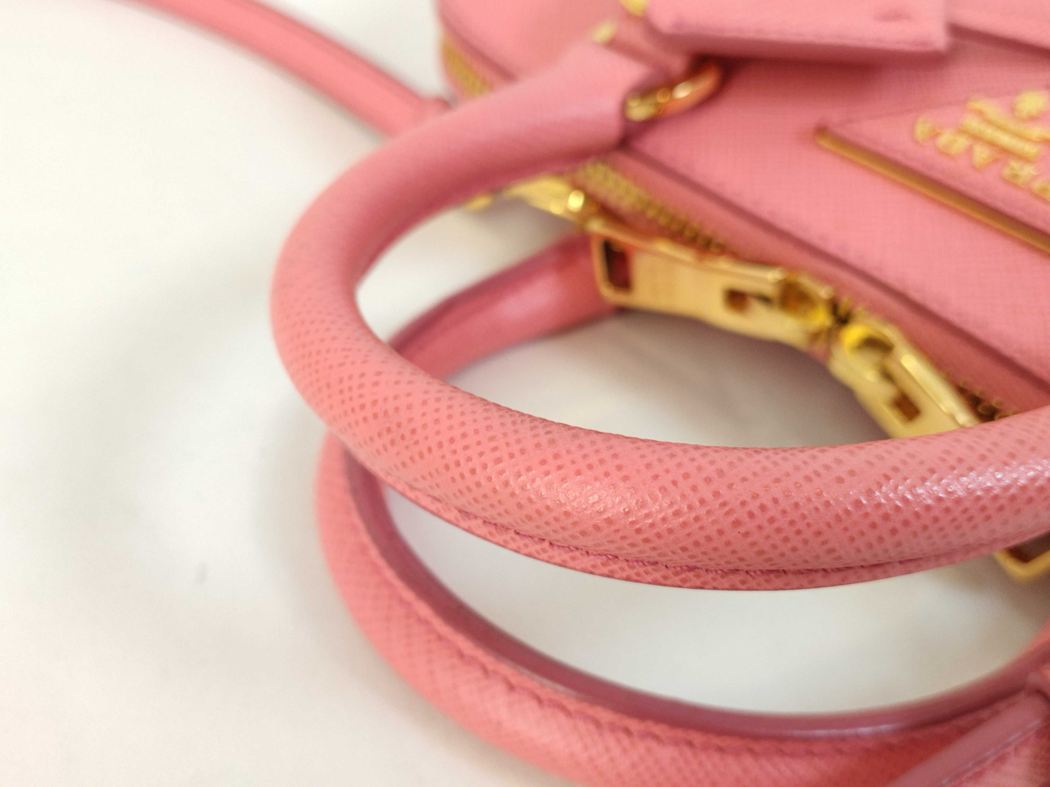Saffiano Lux Leather 2-Way Handbag, Pink BL0838 — view 4