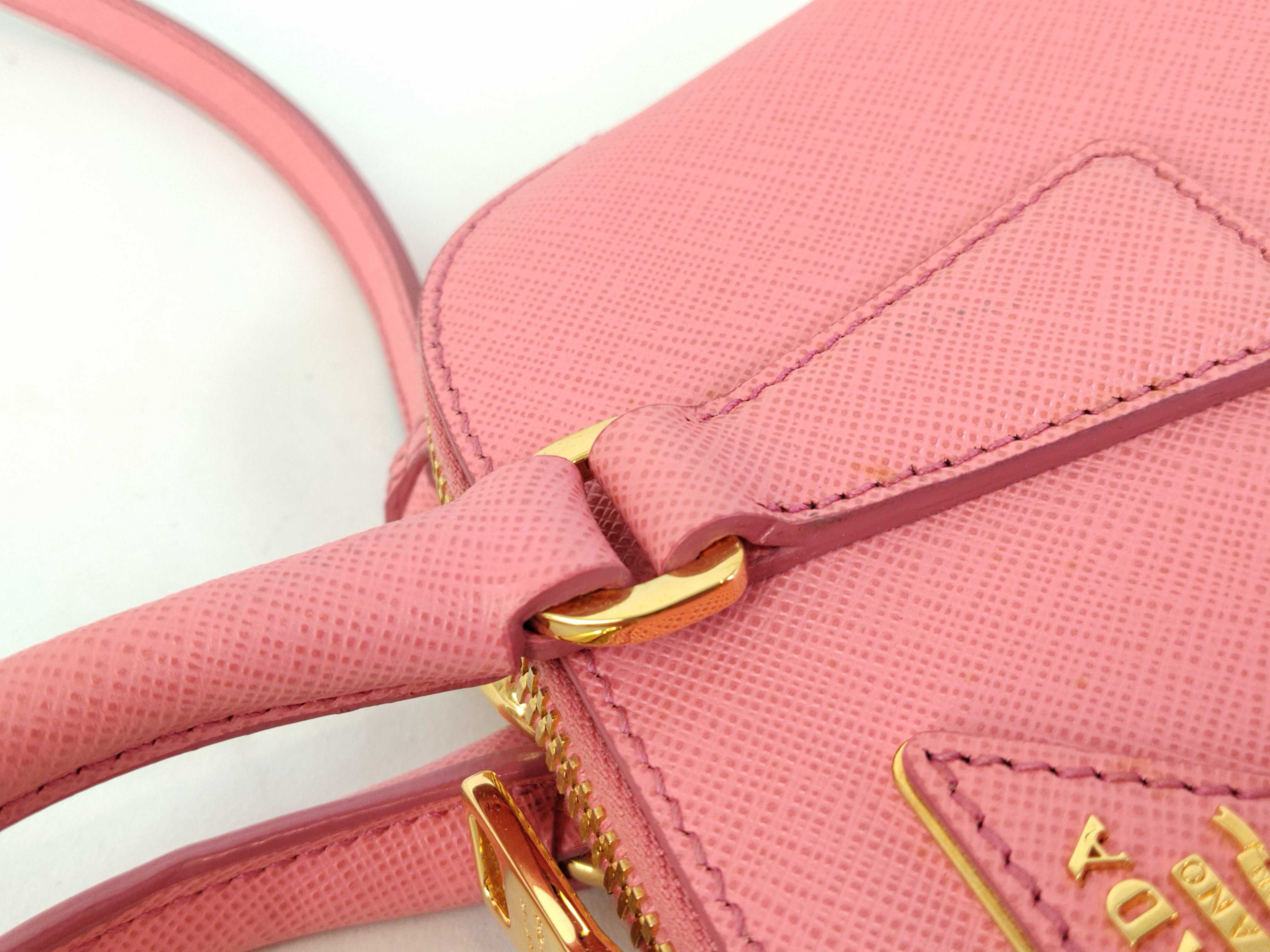 Saffiano Lux Leather 2-Way Handbag, Pink BL0838 — view 5