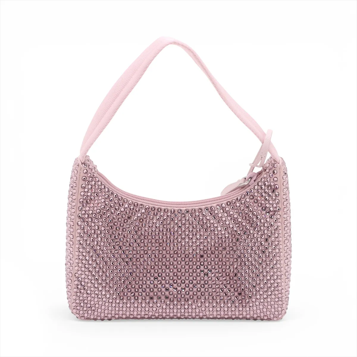 satin and bejeweled shoulder bag, pink, 1NE515, no signature or guarantee card included. — view 2