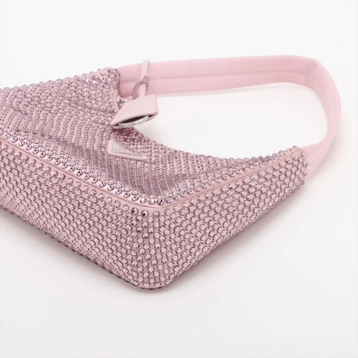 satin and bejeweled shoulder bag, pink, 1NE515, no signature or guarantee card included. — view 3