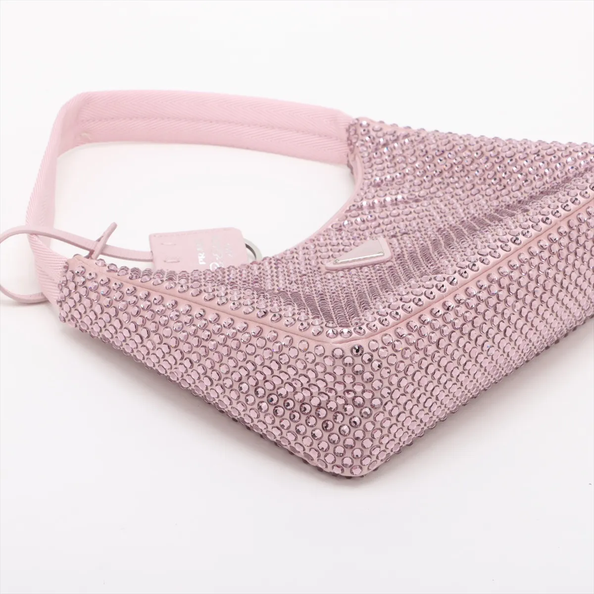 satin and bejeweled shoulder bag, pink, 1NE515, no signature or guarantee card included. — view 4