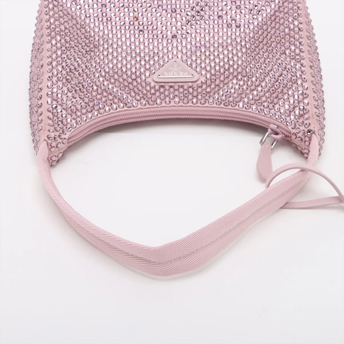 satin and bejeweled shoulder bag, pink, 1NE515, no signature or guarantee card included. — view 5
