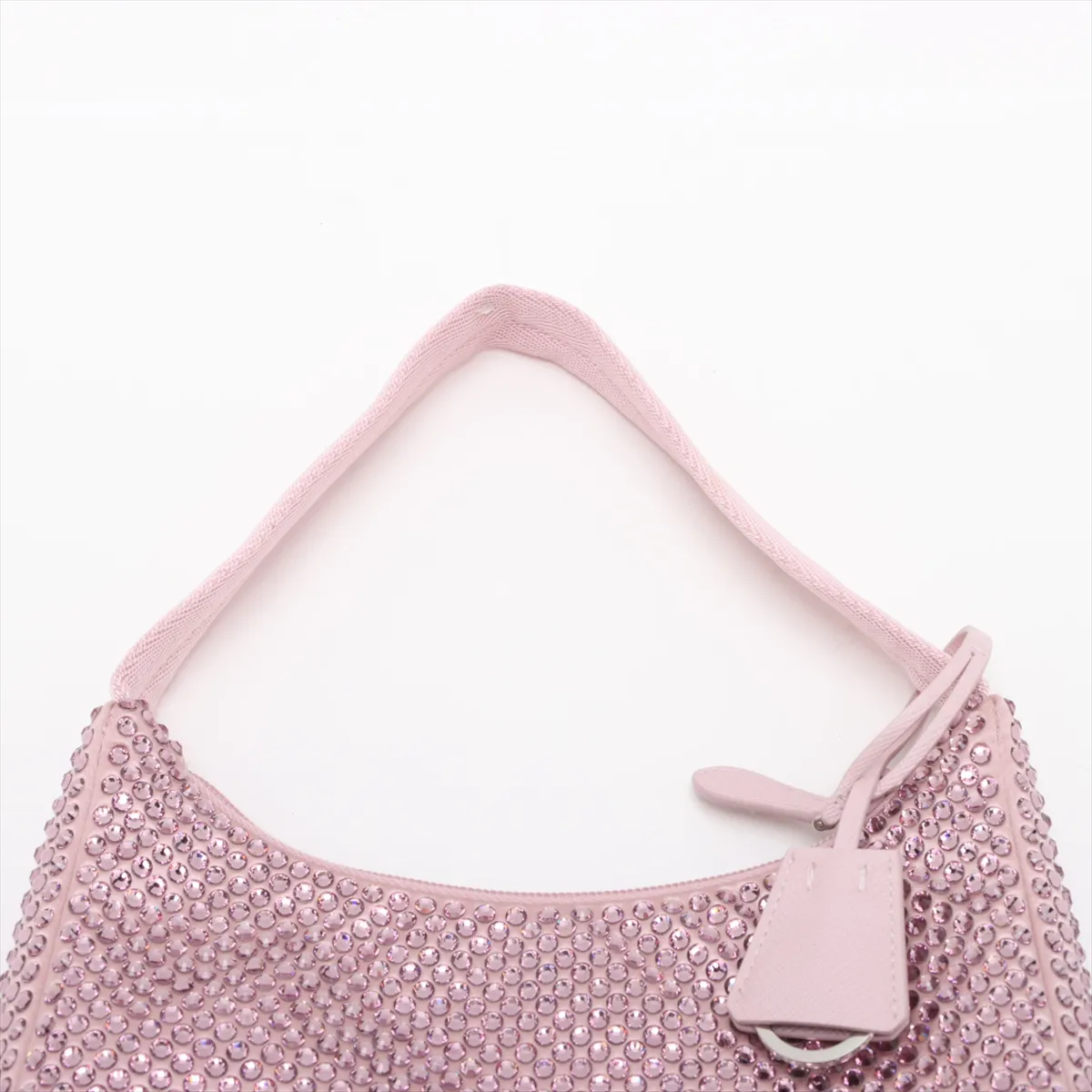 satin and bejeweled shoulder bag, pink, 1NE515, no signature or guarantee card included. — view 6
