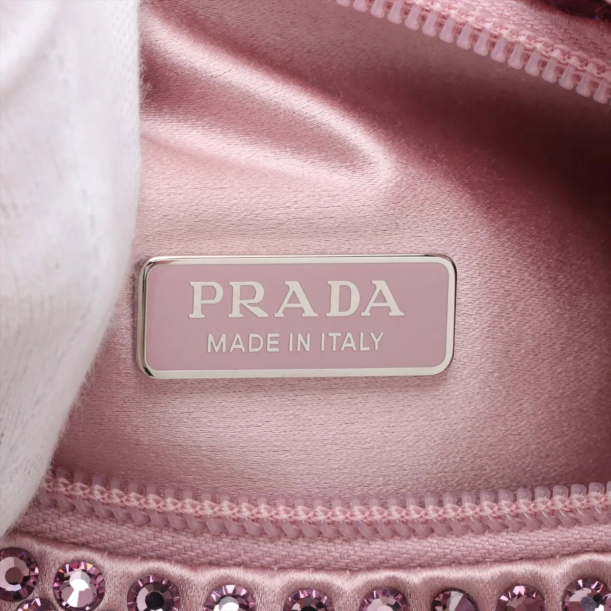 satin and bejeweled shoulder bag, pink, 1NE515, no signature or guarantee card included. — view 8