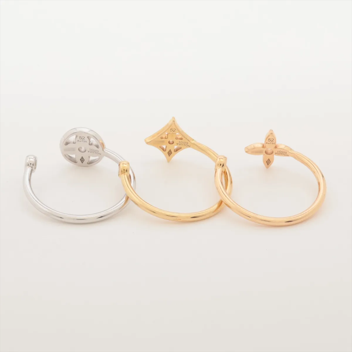 Bague Monogram Idylle Three Gold Diamond Ring 750 (YG x PG x WG) 5.6g 52 372250 Distortion — view 2