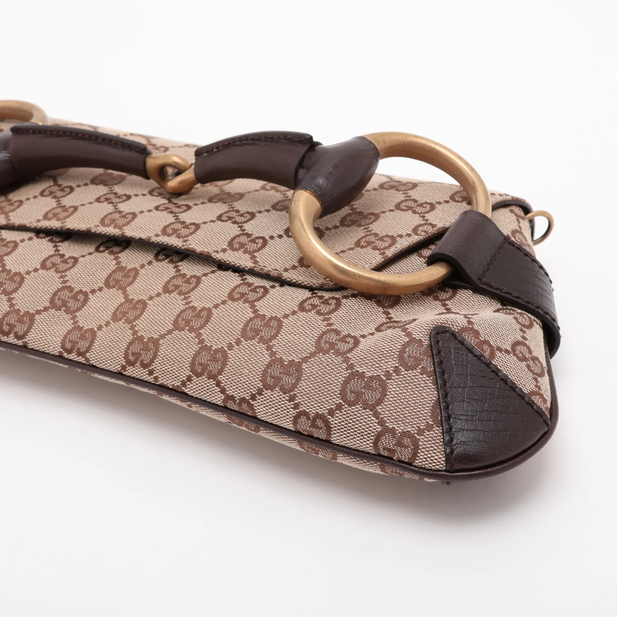 GG Canvas Horsebit Canvas x Leather Chain Shoulder Bag Beige 120134 — view 3