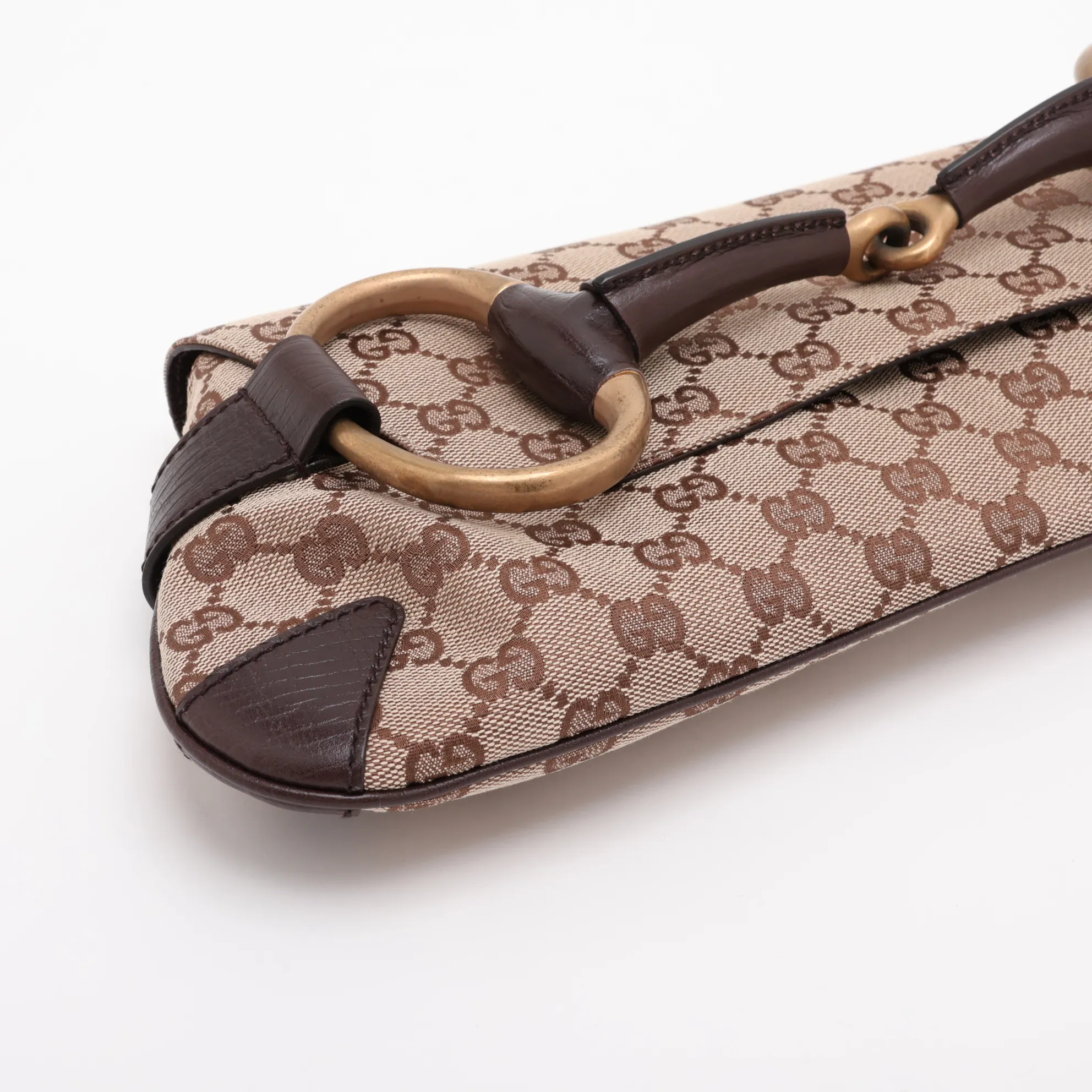 GG Canvas Horsebit Canvas x Leather Chain Shoulder Bag Beige 120134 — view 4