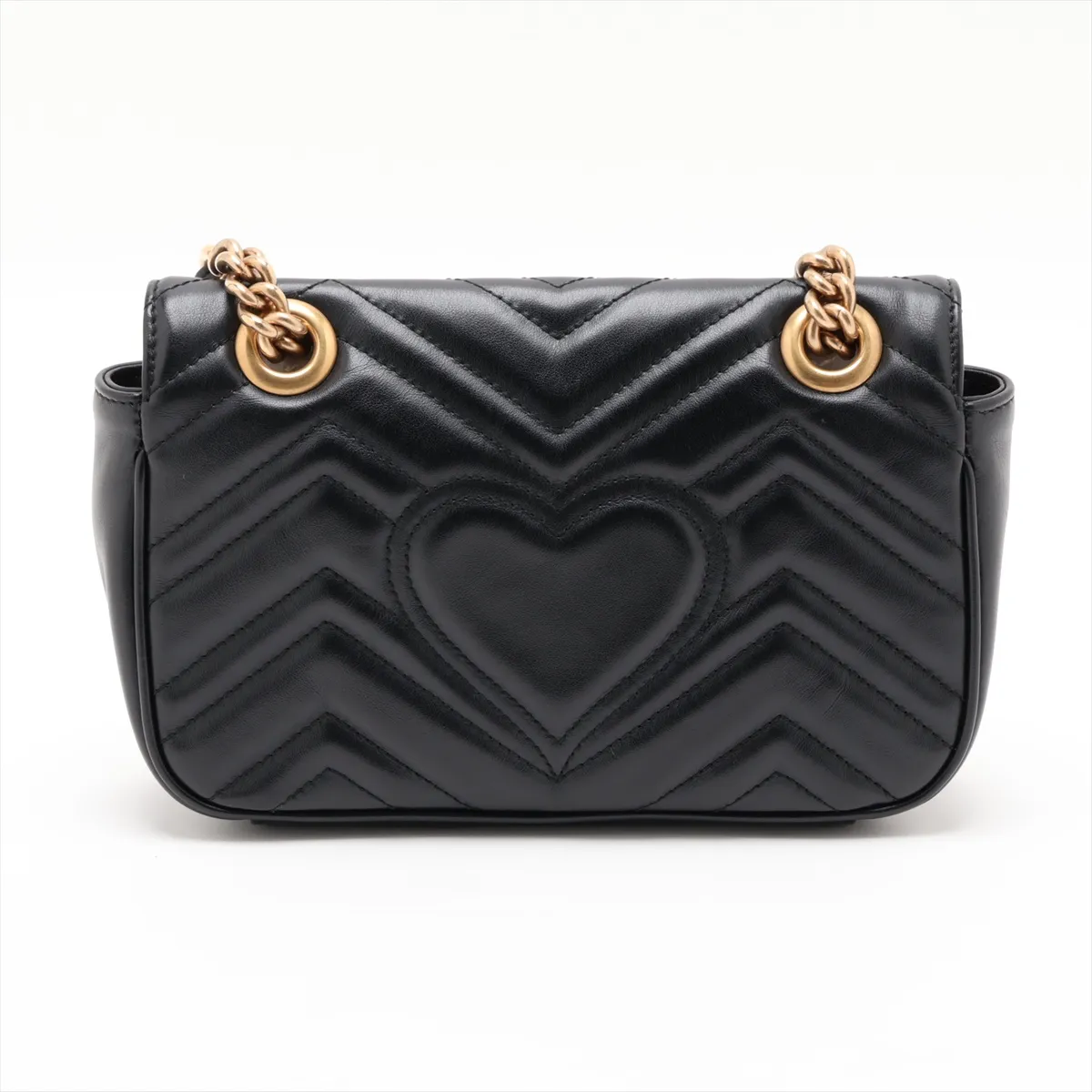 GG Marmont Leather Chain Shoulder Bag, Black, 446744 — view 2