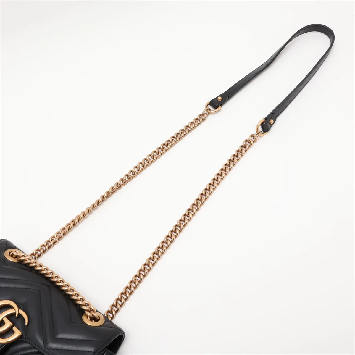 GG Marmont Leather Chain Shoulder Bag, Black, 446744 — view 5