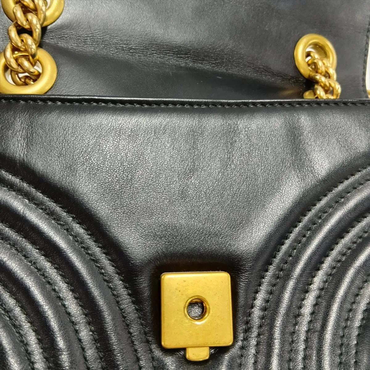GG Marmont Leather Chain Shoulder Bag, Black, 446744 — view 10