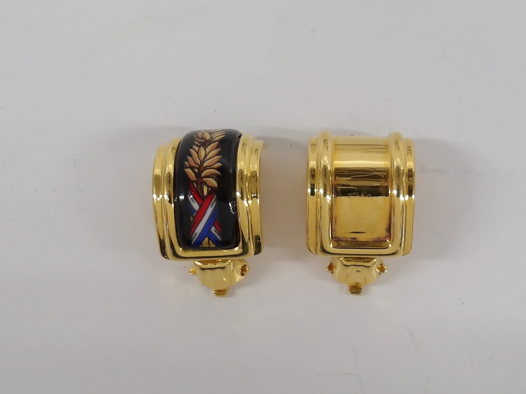 Hermès enamel earrings