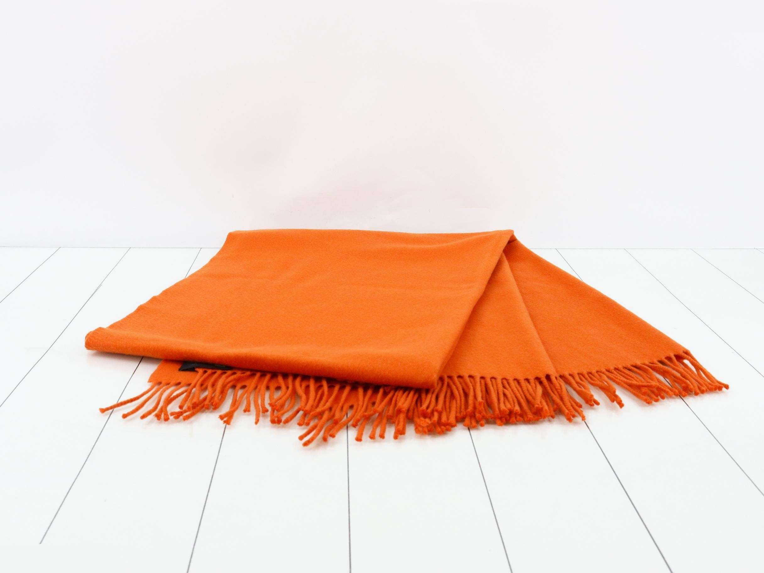 100% Cashmere Scarf, Orange — view 3