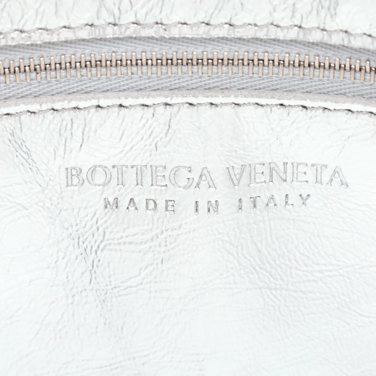Maxi Intrecciato Cassette Leather Shoulder Bag, Silver — view 8