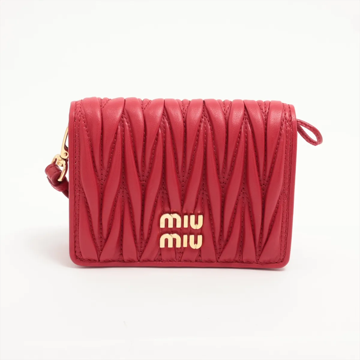 Matelasse 5MC107 Leather Card Case Red Mirror Included Yes