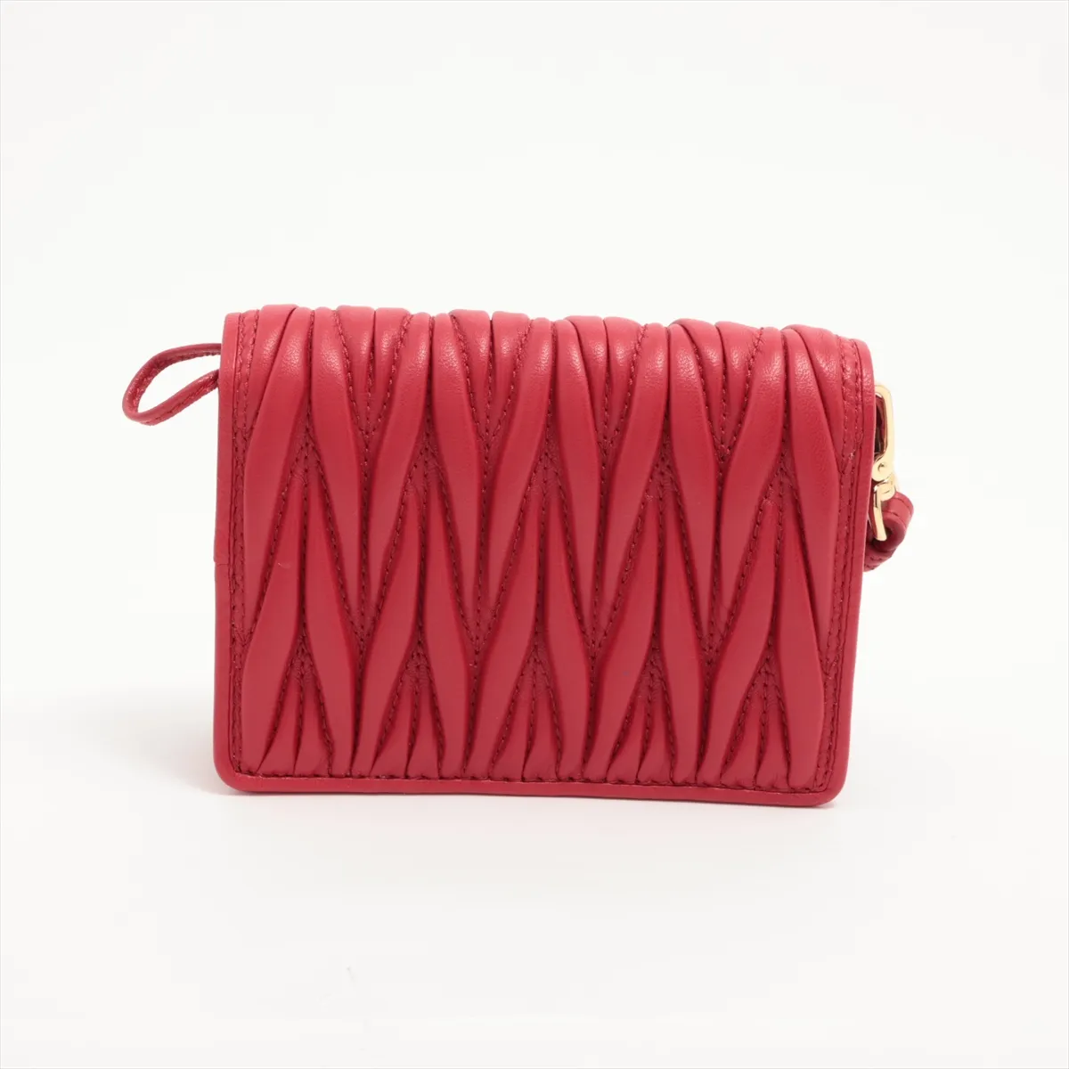 Matelasse 5MC107 Leather Card Case Red Mirror Included Yes — view 2