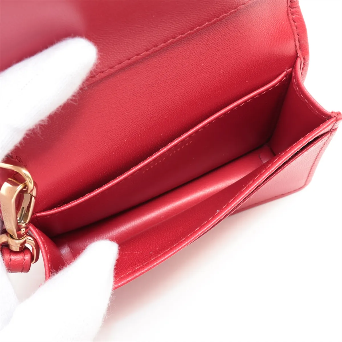 Matelasse 5MC107 Leather Card Case Red Mirror Included Yes — view 4