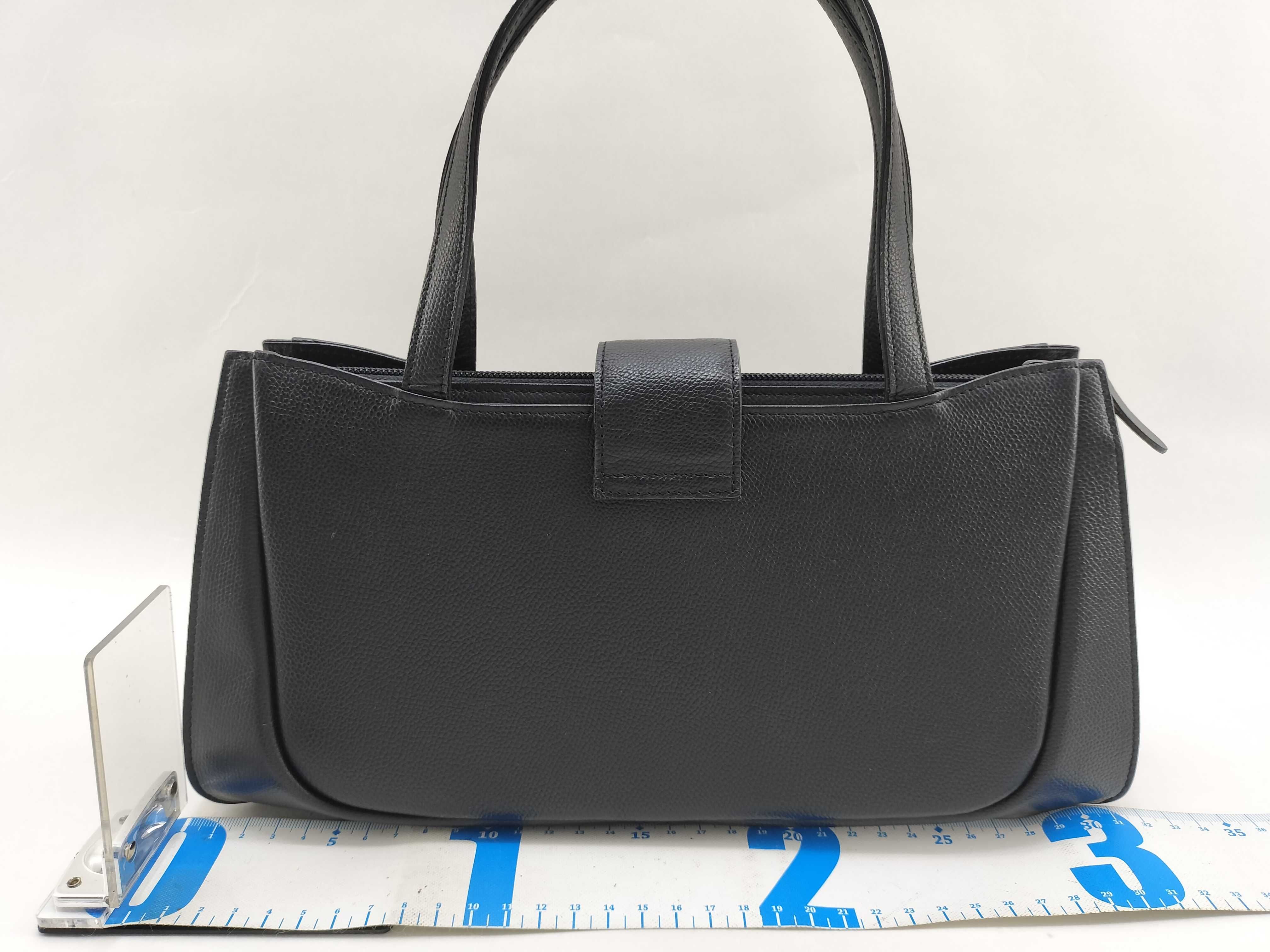 Leather Handbag, Black — view 2