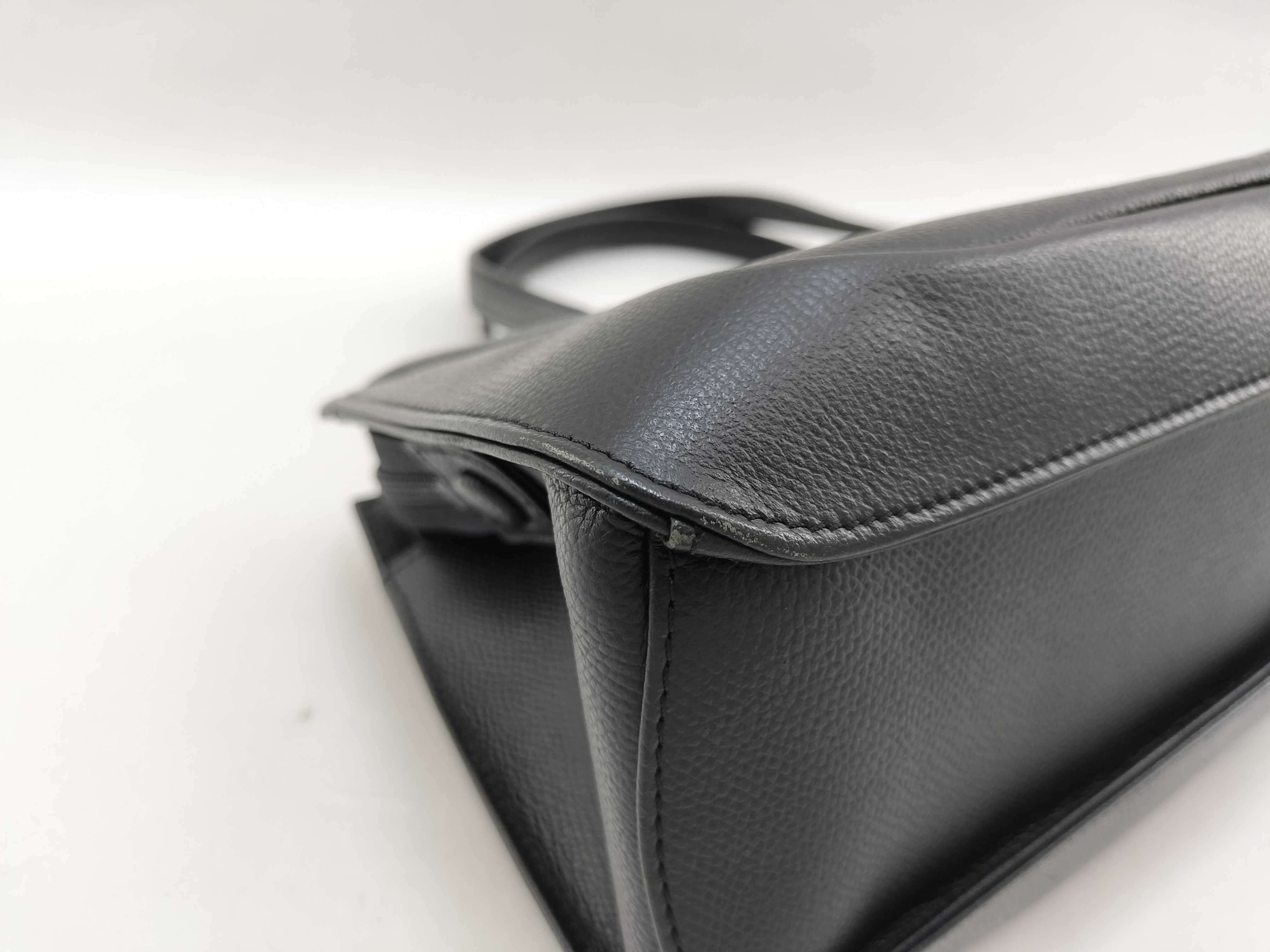 Leather Handbag, Black — view 6