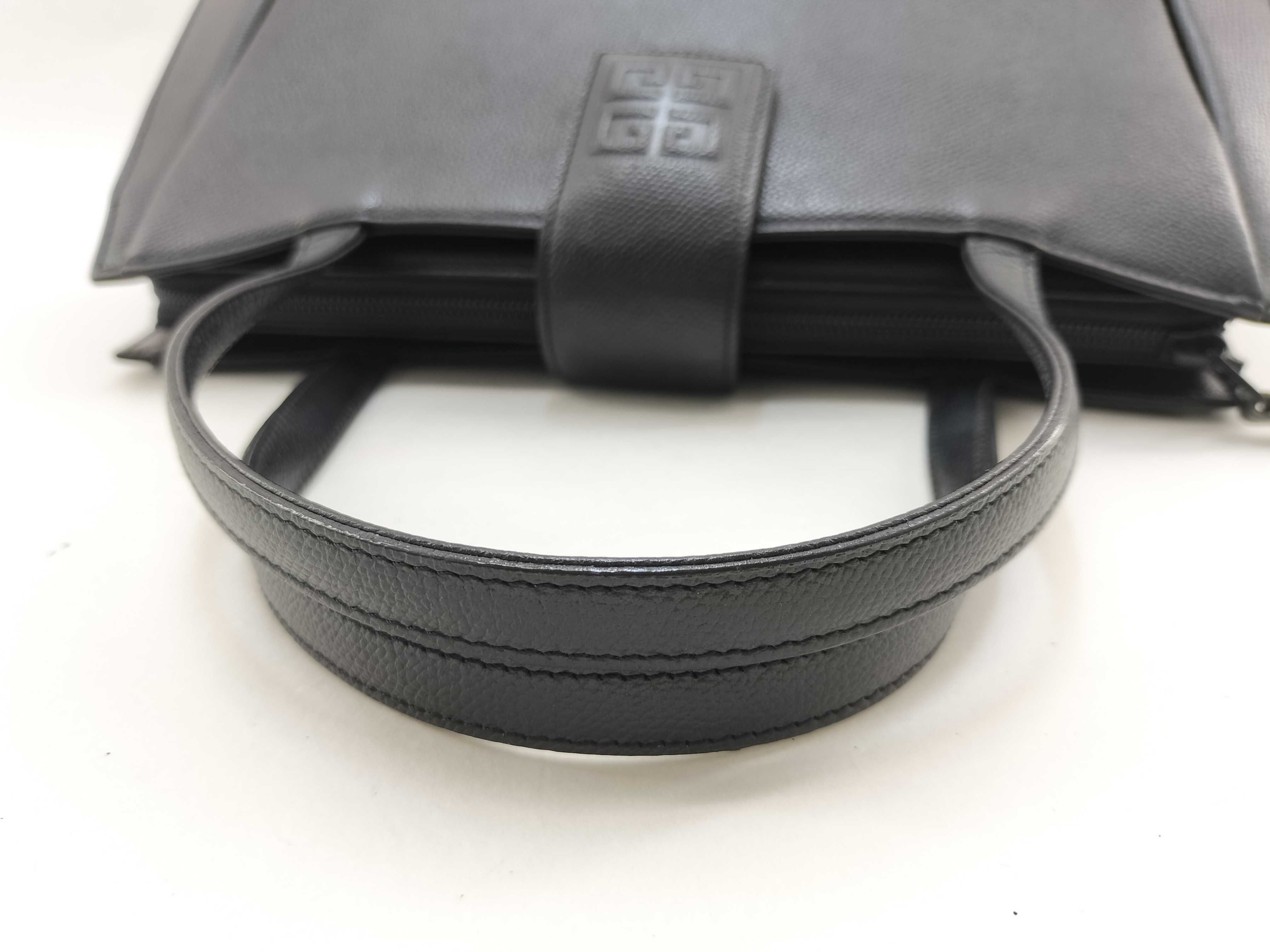 Leather Handbag, Black — view 7