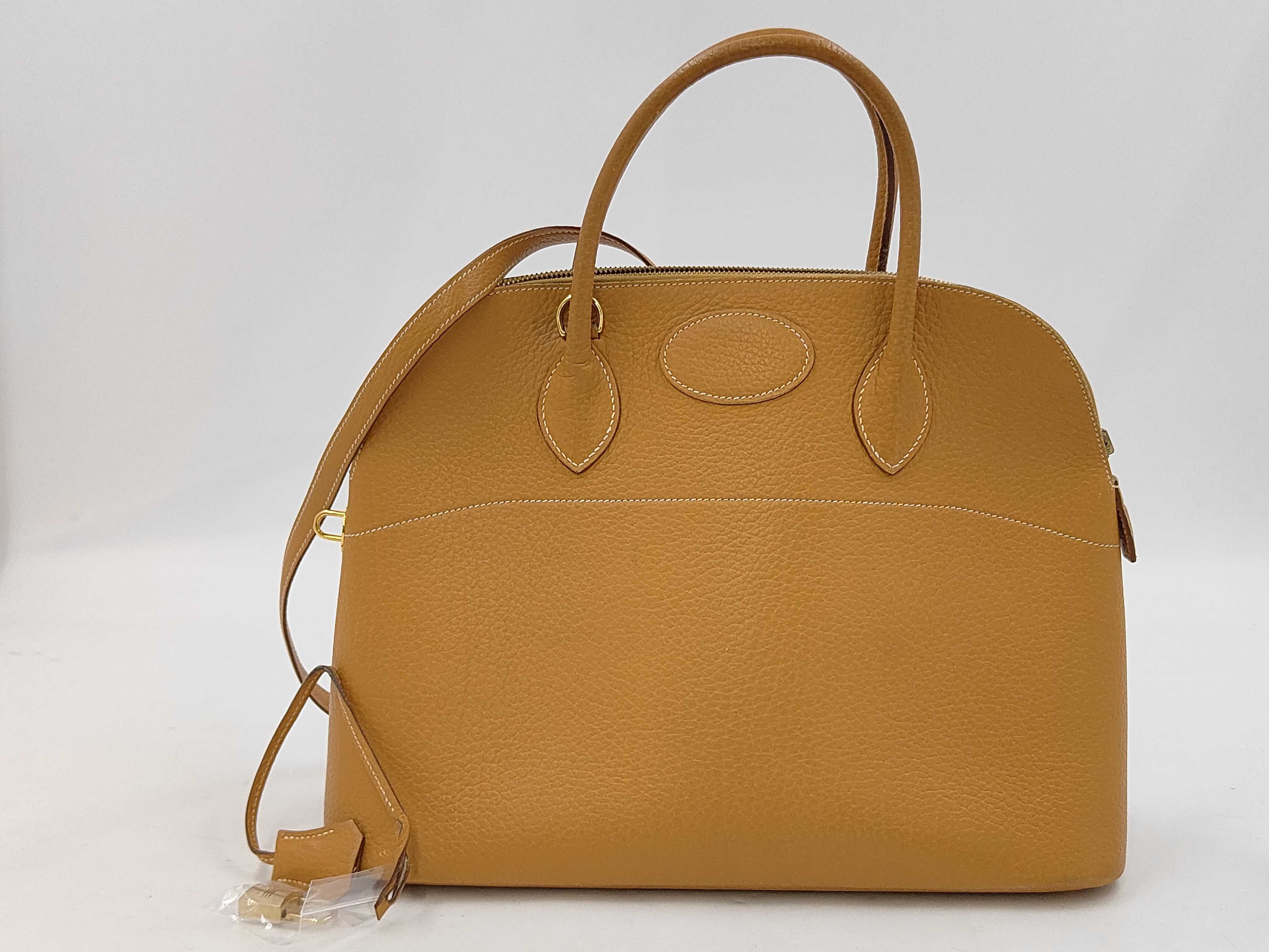 Bolide 35 Stamp H Beige Handbag
