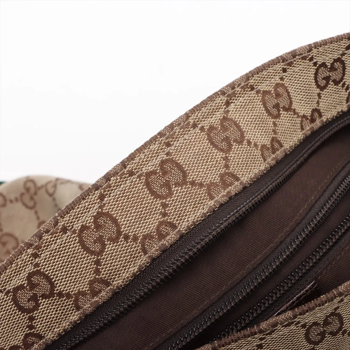 GG Canvas x Leather Shoulder Bag Beige x Brown 189751 — view 12