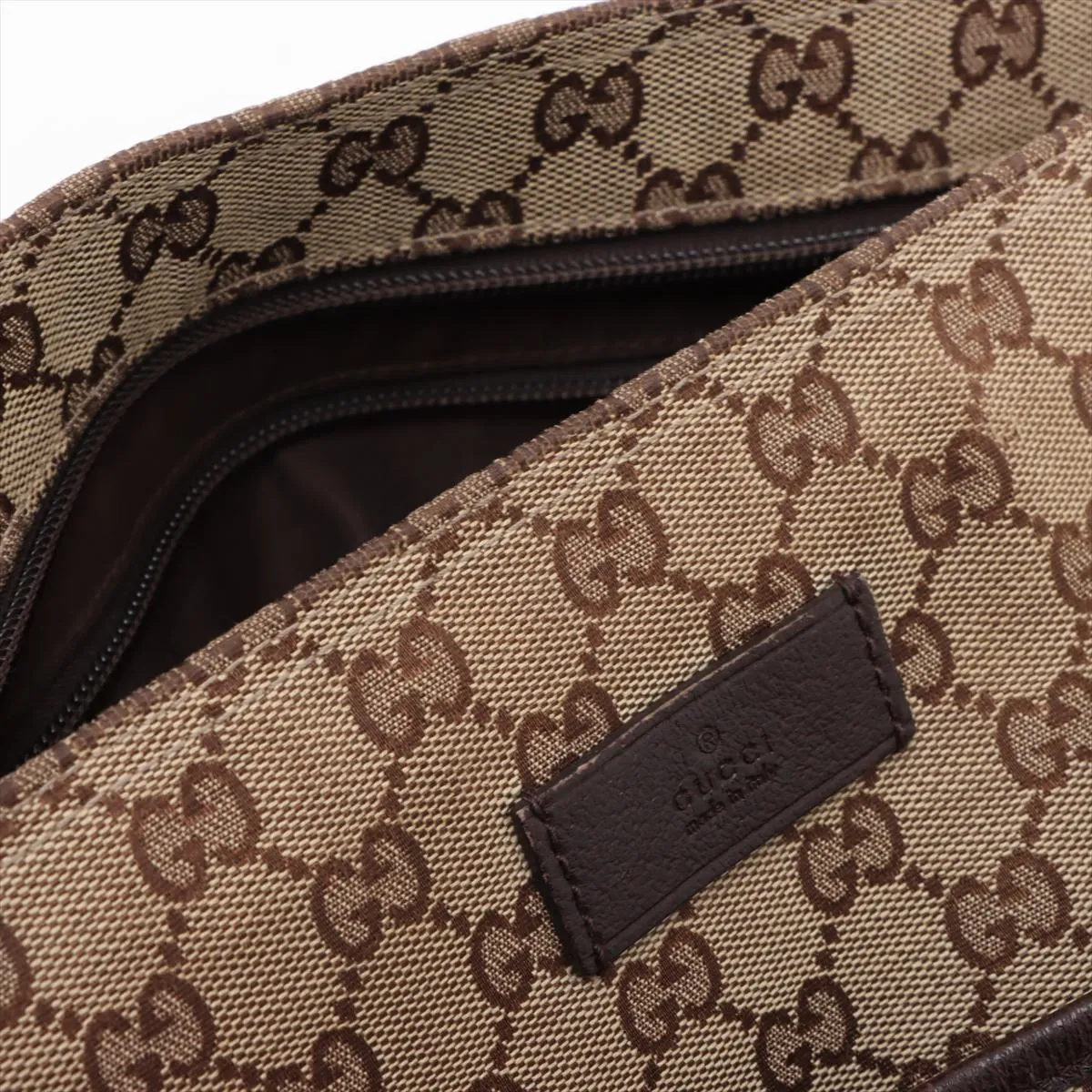 GG Canvas x Leather Shoulder Bag Beige x Brown 189751 — view 14