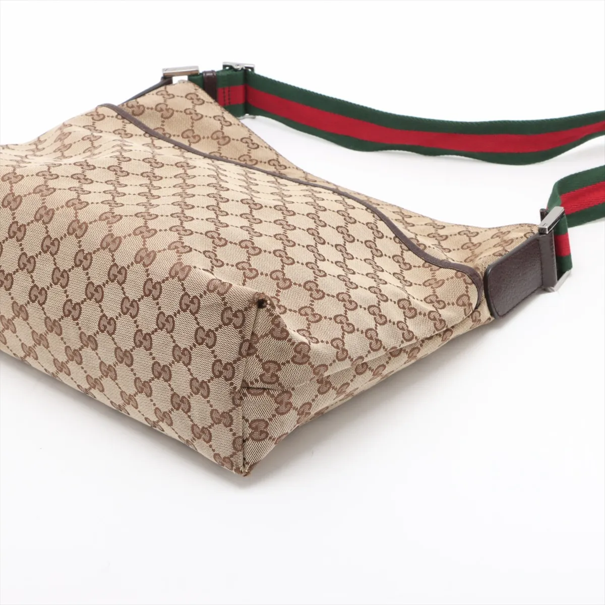 GG Canvas x Leather Shoulder Bag Beige x Brown 189751 — view 3