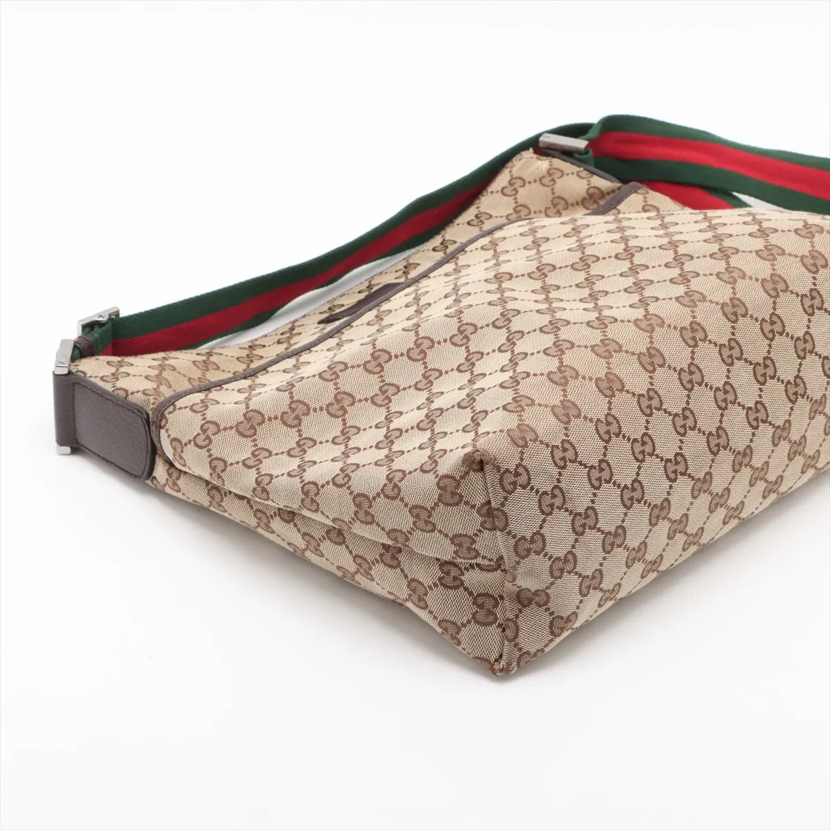 GG Canvas x Leather Shoulder Bag Beige x Brown 189751 — view 4