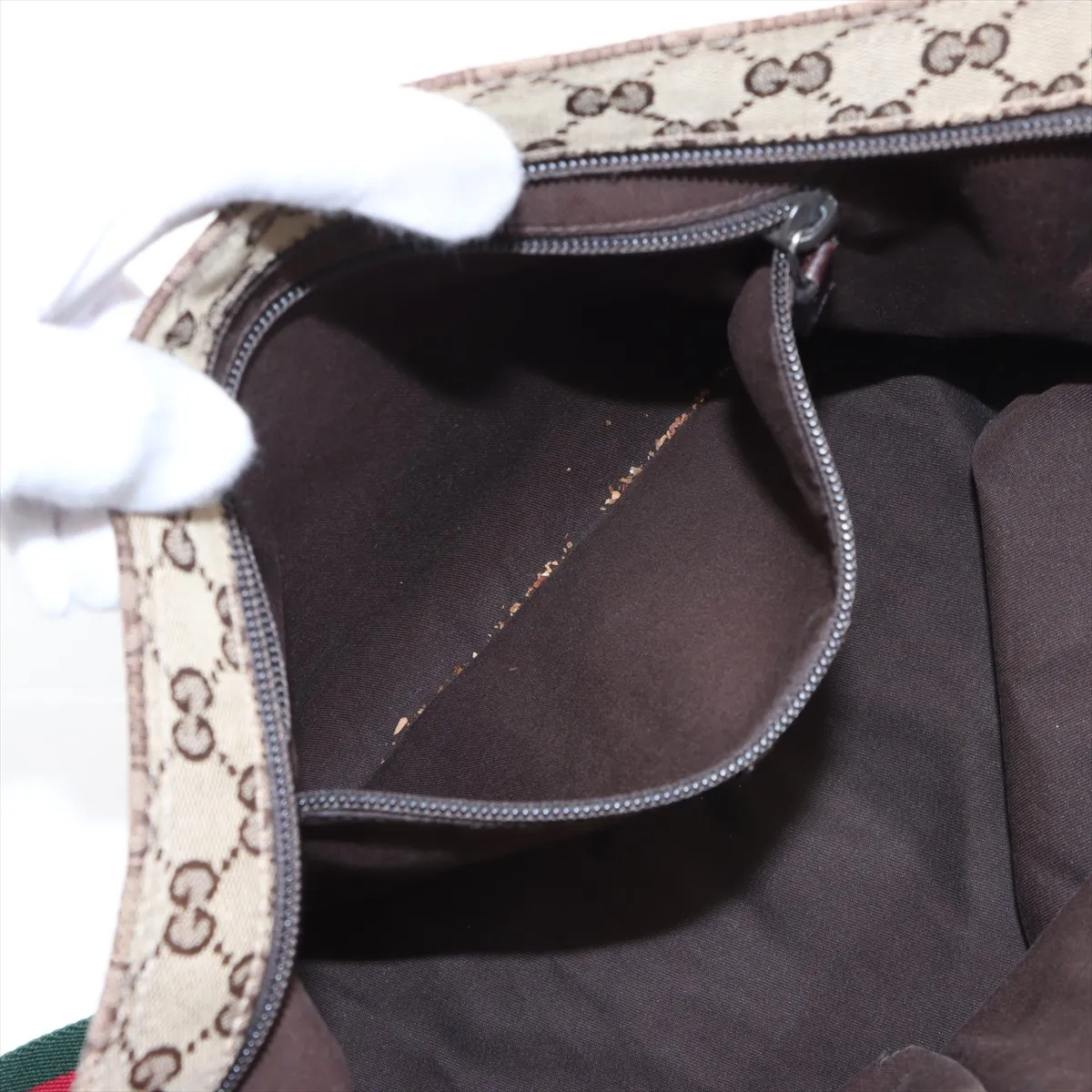 GG Canvas x Leather Shoulder Bag Beige x Brown 189751 — view 7