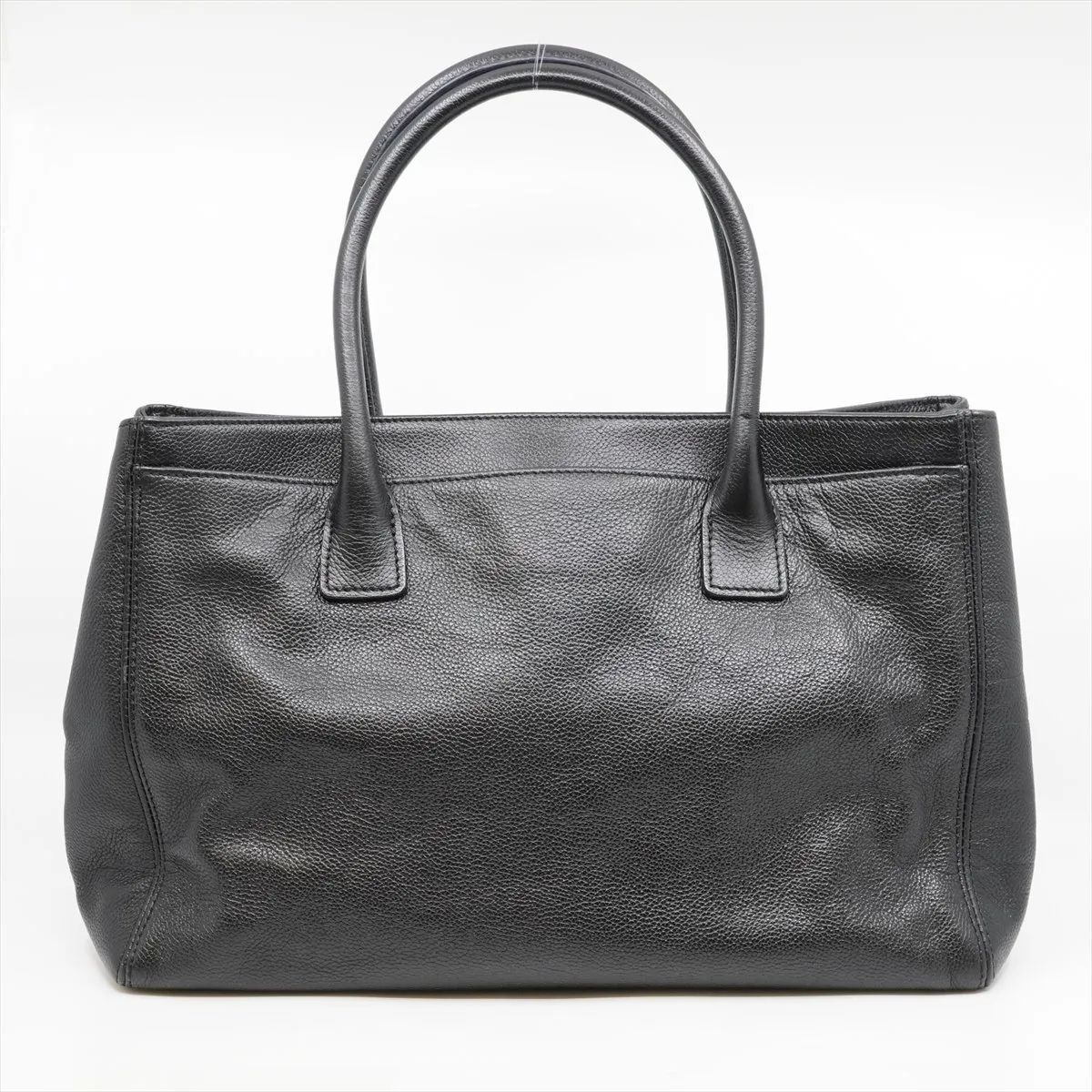 Executive Leather 2WAY Tote Bag Black Gold Hardware 10763133 External Strap — view 2