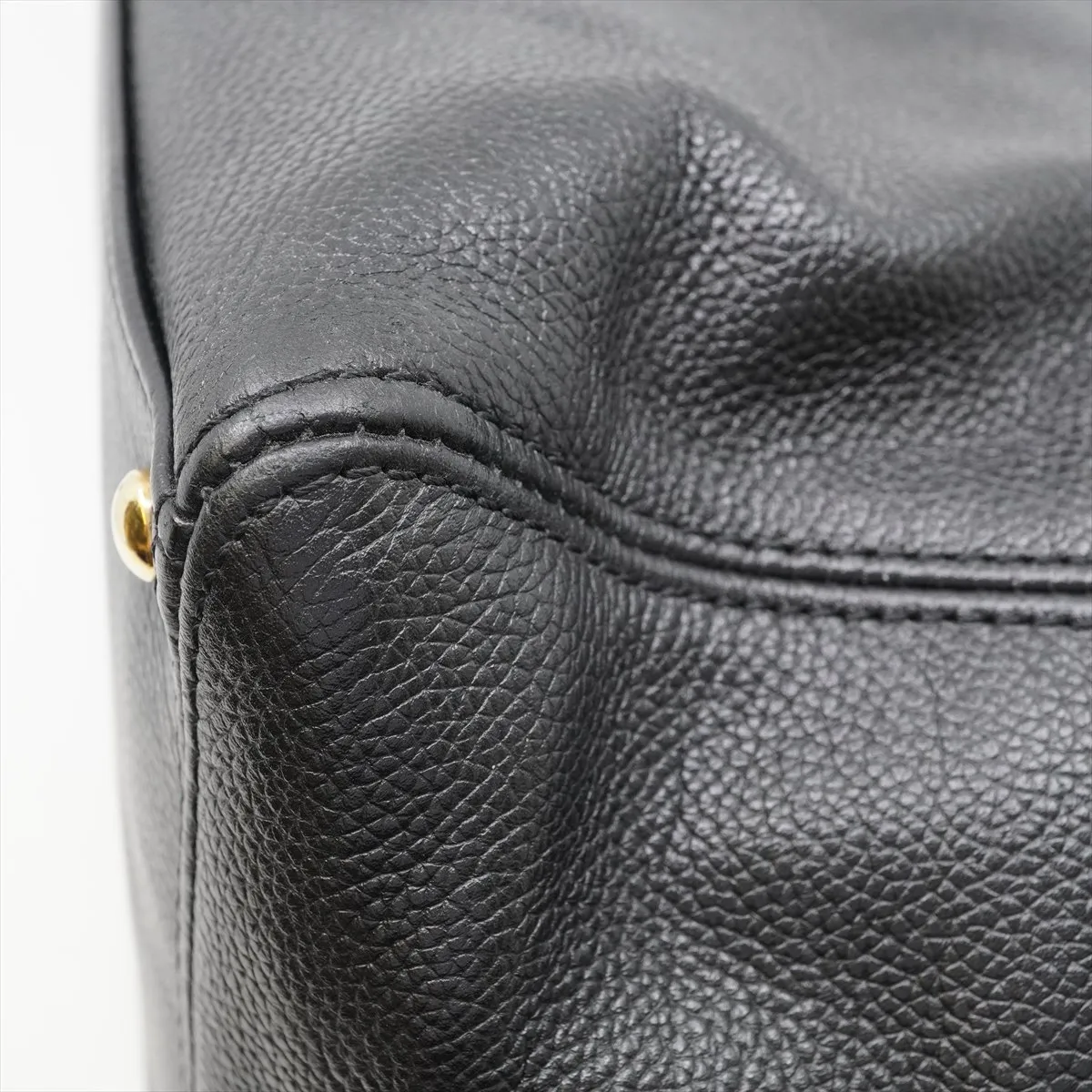 Executive Leather 2WAY Tote Bag Black Gold Hardware 10763133 External Strap — view 12