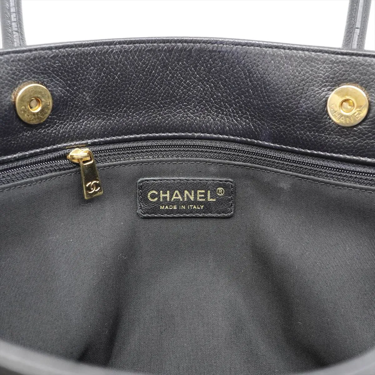 Executive Leather 2WAY Tote Bag Black Gold Hardware 10763133 External Strap — view 8