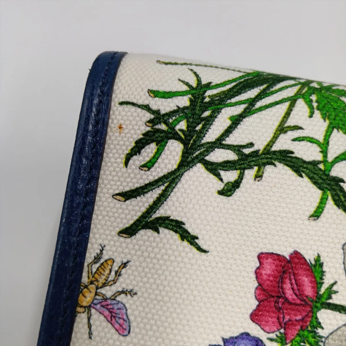 GG Flora 550141 Canvas x Leather 2-Way Handbag White x Navy — view 14