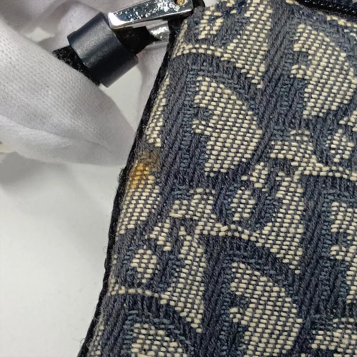 Trotter Canvas Shoulder Bag, Navy — view 11