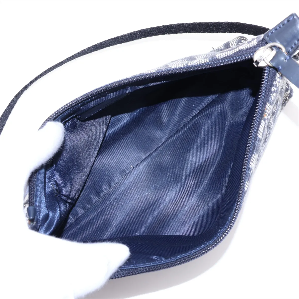 Trotter Canvas Shoulder Bag, Navy — view 6