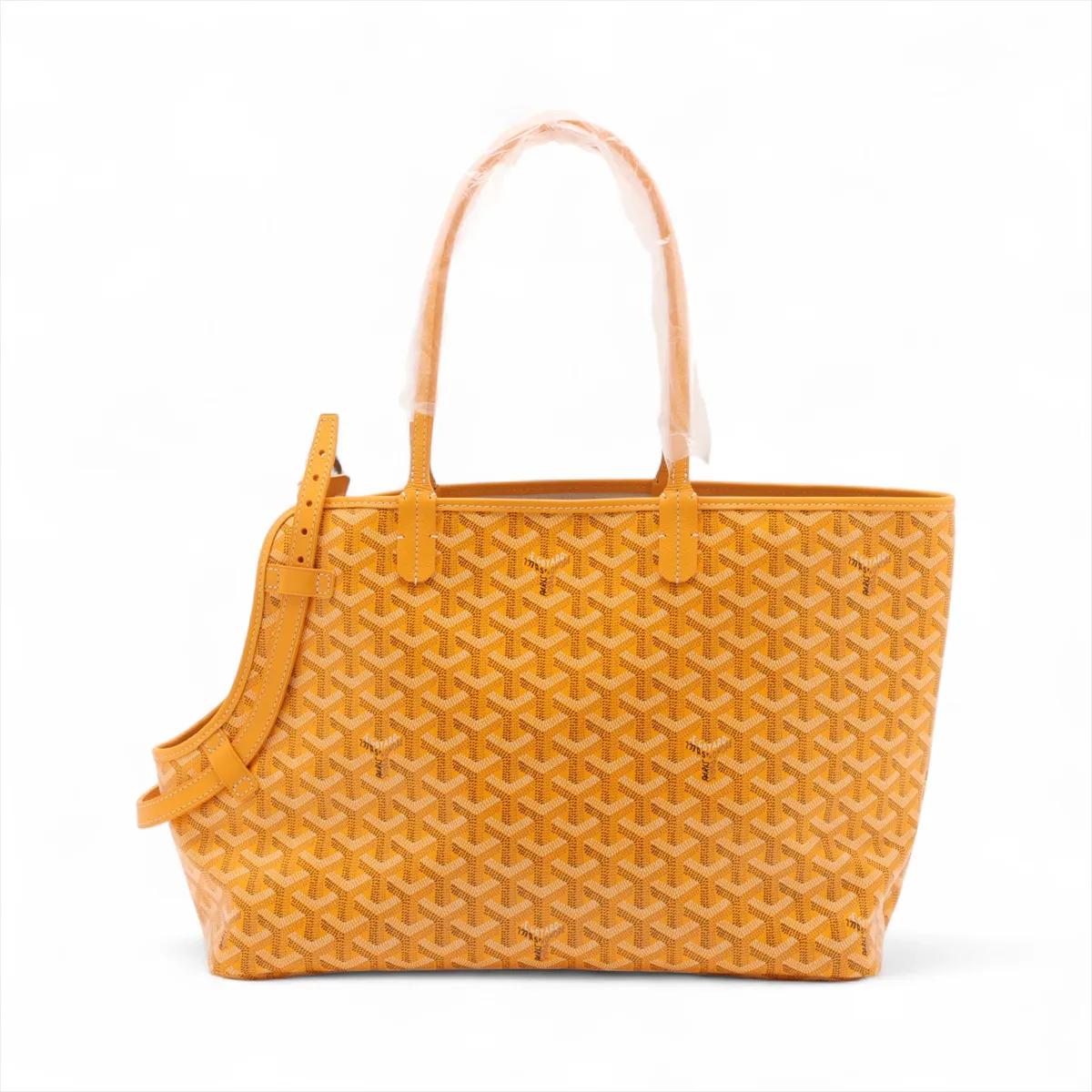 Cyan Gris PVC x Leather Tote Bag Yellow — view 2