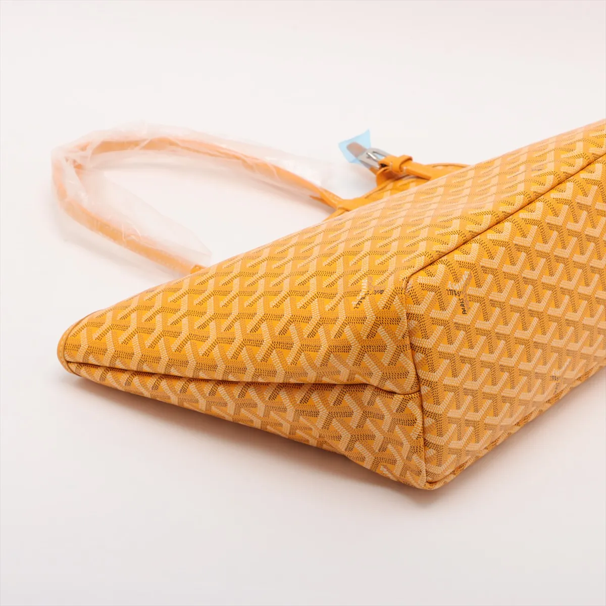 Cyan Gris PVC x Leather Tote Bag Yellow — view 4