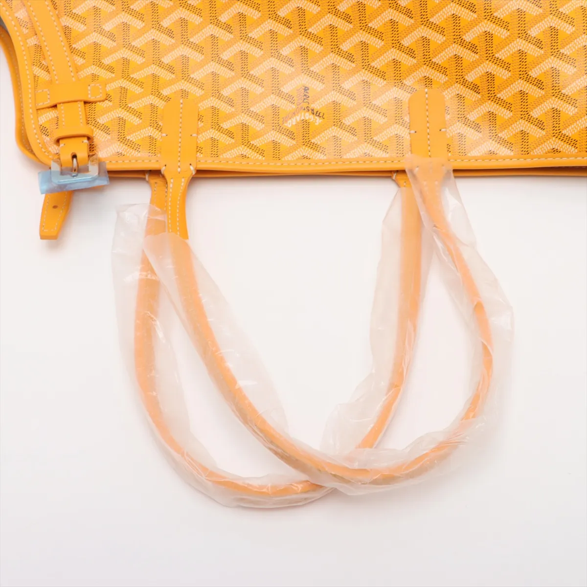 Cyan Gris PVC x Leather Tote Bag Yellow — view 5
