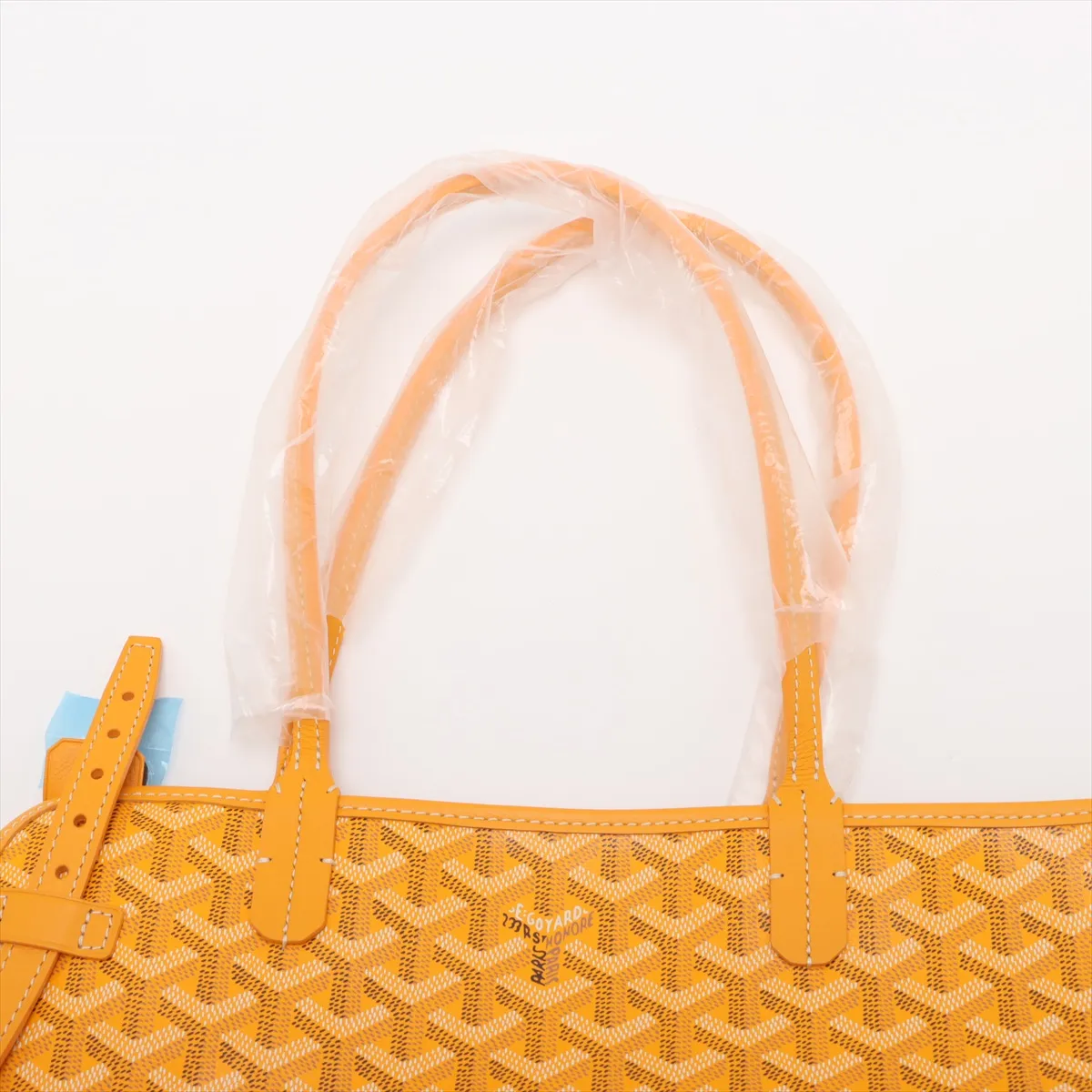Cyan Gris PVC x Leather Tote Bag Yellow — view 6