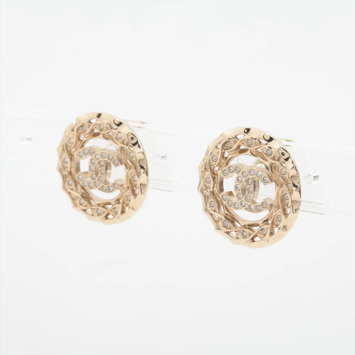Cocomark B24B Earrings (for both ears) GP x Rhinestone Gold — view 3